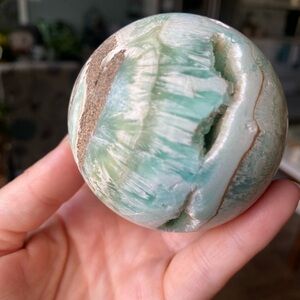 Hemimorphite Crystal Sphere with Druzy